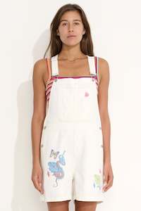 Misfits: MISFIT HEAVENLY PEOPLE SHORT OVERALL - WHITE NATURE