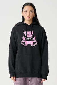 Womens Sweats Hoodies: XGIRL TEDDY OS HOOD - BLACK