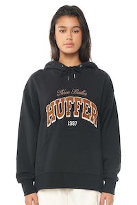 Womens Sweats Hoodies: HUFFER GIRLFRIEND HOOD 350/GAMM - BASALT