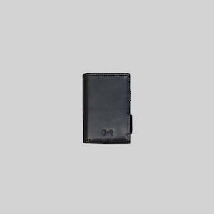 Mens Wallets: CRATE MINIMAL LEATHER WALLET - BLACK
