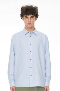 Mens Tops: HUFFER OXFORD LS SHIRT - BLUE STRIPE