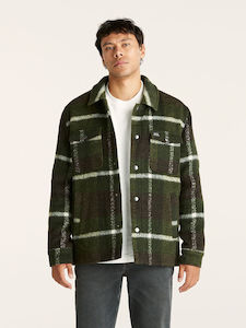Mens Jackets Coats: LEE TRADE JACKET - FOREST CHECK