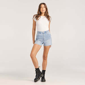 WRANGLER HI BELLS SHORT - ROADIE BLUE