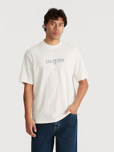 Mens Tees: LEE CITYSCAPE BAGGY TEE - VINTAGE WHITE