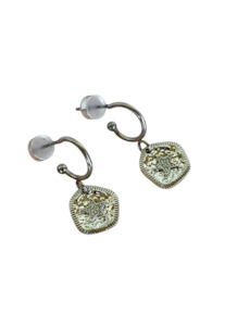 PENNY FOGGO STAR PENTAGON HALF HOOPS - SILVER