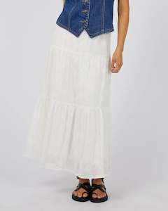 ALL ABOUT EVE SUTTON BRODERIE MAXI SKIRT - VINTAGE WHITE