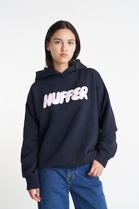 Womens Sweats Hoodies: HUFFER WOMENS ARCADE HOOD/JUICY - NAVY