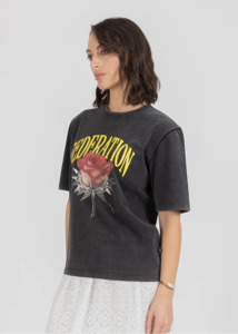 Best Selling: FEDERATION CRUISE TEE - ROSE N THORNS - WASHED BLACK
