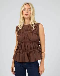All About Eve: ALL ABOUT EVE LOU LOU TIE TOP - BROWN
