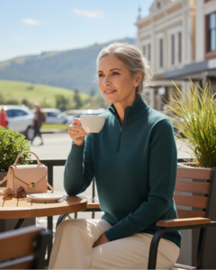 Womens: NZ LAMBSWOOL QTR ZIP