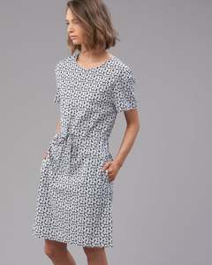 Womens Dresses Tunics: COTTON DRAWCORD DRESS