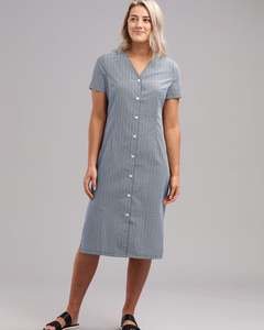 Womens Dresses Tunics: COTTON BUTTON MIDI DRESS3