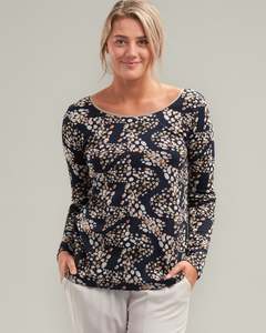 Womens Tops Tees: LS BUBBLE CREW TOP