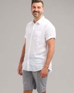Mens Linen: 100% LINEN CLASSIC2 SS SHIRT