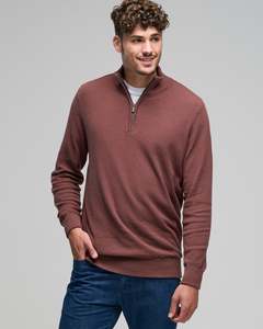 Cashmere: CASHMERE COTTON STITCH QTR ZIP