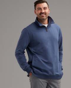 Mens Sweatshirts: COTTON QTR ZIP SWEATSHIRT