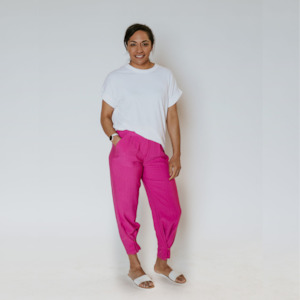 Womens Clothing - Pants: Shannon - Women's Wide Leg/Harem Pants - Flamingo