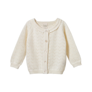 Kids Jackets: Piper Cardigan || Natural Pointelle