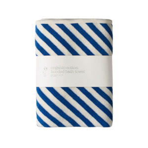 Kids Swimwear: Organic Cotton Hooded Towel || Mariner Stripe