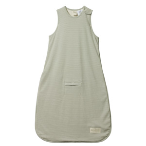 Kids Sleepwear: Cotton/Merino Sleeping Bag - Nettle Pinstripe