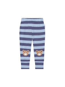Huxbaby: Furry Huxbear Stripe Leggings || Blue