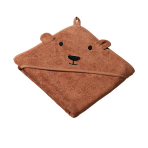 Kids All: Bear Hooded Towel || Hazelnut