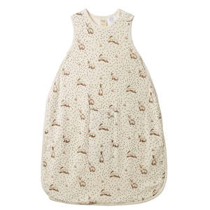 Organic Cotton & Merino Sleeping Bag || Rabbitty Print