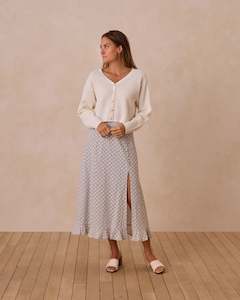 Button Slit Skirt || Seafoam