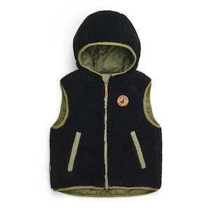 Reverwsible Yeti Vest || Fern/Black