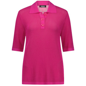 Cedar Women's Button Up Tee - Fuchsia