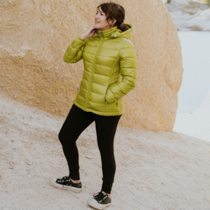 Lynn - Womens packable down jacket - Chartreuse