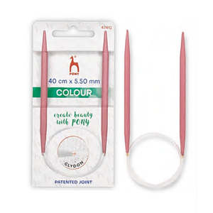 Pony Anodised Colour 100cm Fixed Circular Knitting Needles.