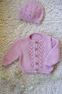Baby And Child Patterns By Nz Designer Lisa F: Baby Cakes Bc138 Isla Cardigan and Hat (4ply Baby)