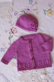Baby And Child Patterns By Nz Designer Lisa F: Baby Cakes Bc66 Harriet Cardi and Hat (8ply Baby)