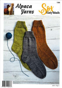 Sock Yarn: Alpaca Yarns Pattern 1306 Socks - (Adult 4ply)