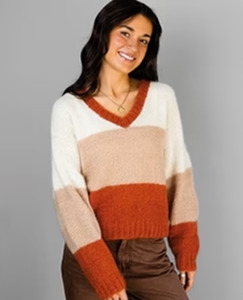 Mohair: Alpaca Yarns 1419 Whisper Striped Sweater