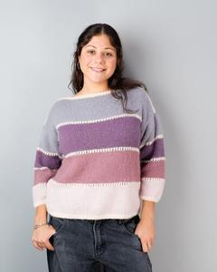 3308 Halo Striped Eyelet Sweater