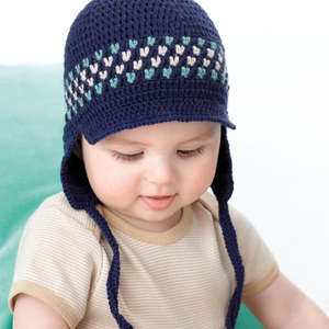 W614- Baby Merino 4 Ply Crochet Cap Pattern