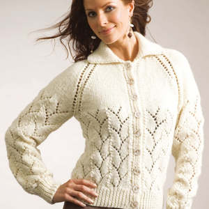 All Patterns: Eyelet and Lace Cardigan Knitting Pattern- w574