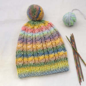 All Patterns: Cleckheaton Cabled Beanie Pattern- w888
