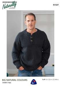 Naturally: Tab Front Sweater in Big Natural 14 ply Kit