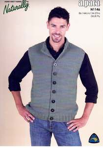 Naturally: Naturally Men's Vest in Woolly Yarn 8 ply Kit
