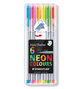 Staedtler Fineliners - Pack of 6 Neon Colours Willow Cottage NZ