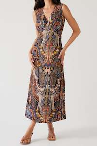 Dresses: Tuesday: Set Dress. Dark Paisley.
