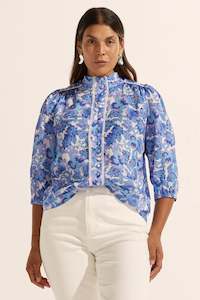 Shirts & Tops: Zoe Kratzmann: Outlook Top. Pacific Floral.