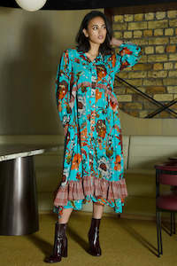 Cooper: Cooper: Make You Bloom Dress. Blue Floral.