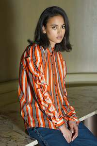 Cooper: Low Blows Shirt. Orange Stripe.