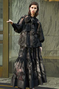 Trelise Cooper: Tier Diary Skirt. Black.