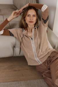 Zaket Plover: Zaket + Plover:   Multi Media Hoodie. Oat.