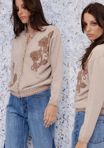 Maud Dainty: M.A. Dainty: Cherish Cardigan. Frappe Frost.